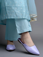 Stylish Pointed Toe Purple Mules For Women & Girls